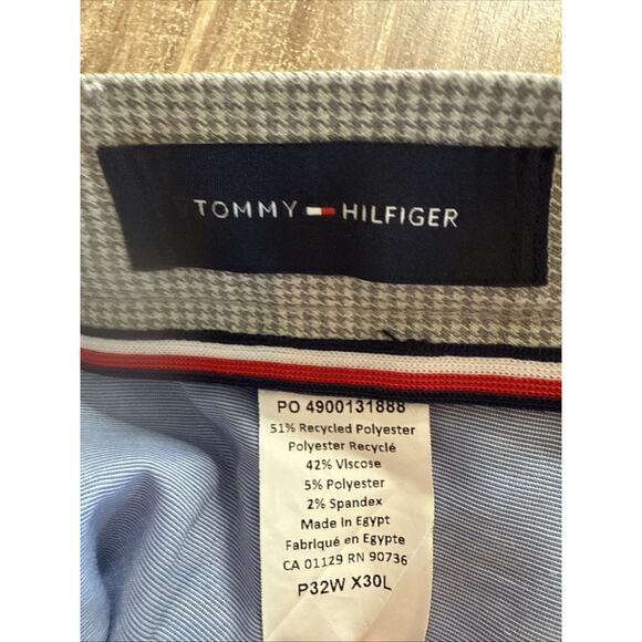 Tommy Hilfiger Tate Gray Houndstooth TH-Flex Dress Pants Mens Size 32 X 30 - Picture 7 of 9